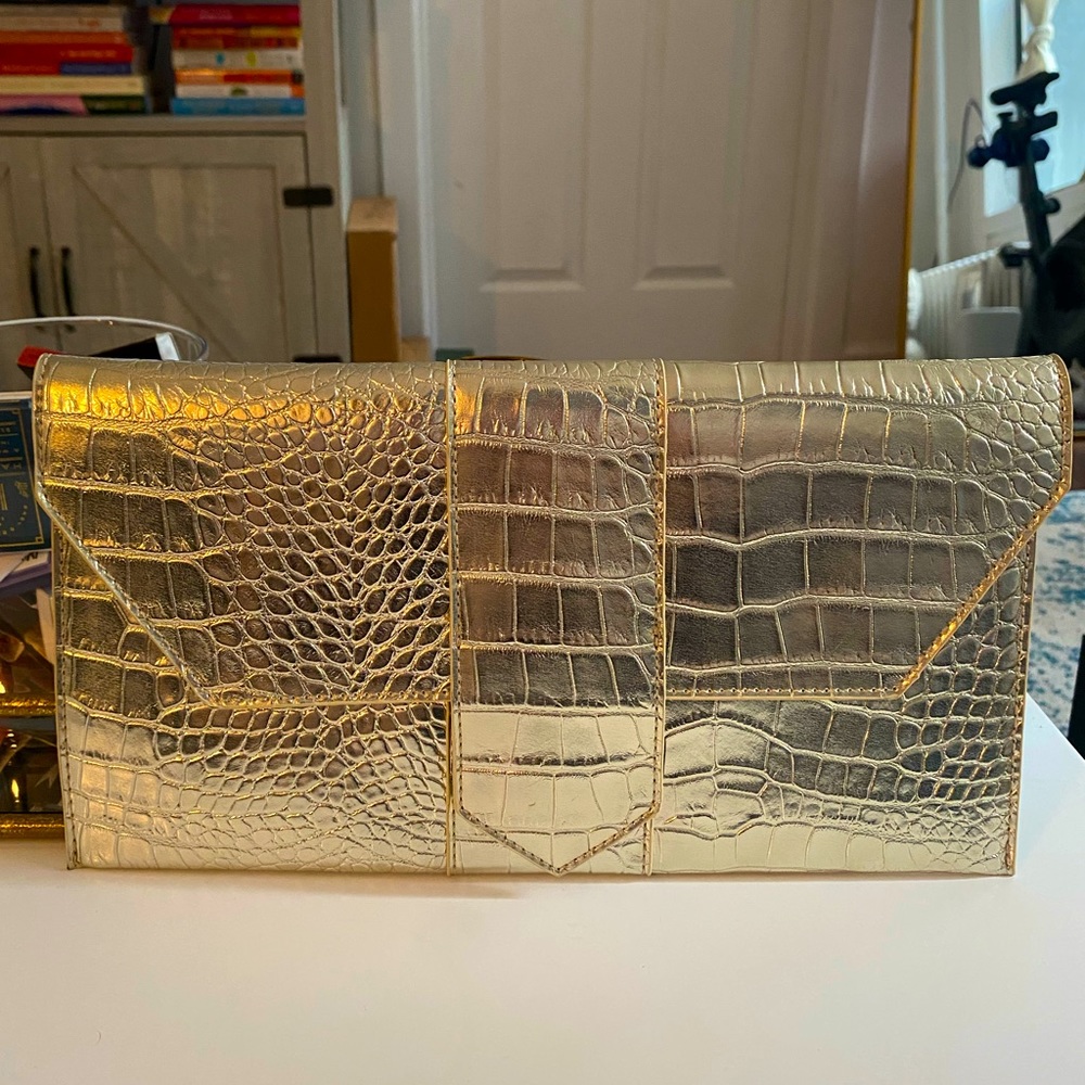 JJ Winters's Nikki Clutch - Platinum Croc